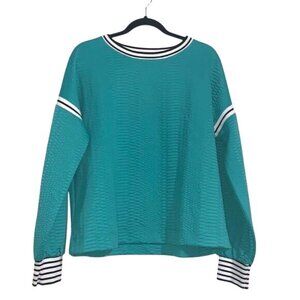 Mark Womens Teal Long Sleeve Top L/G 12-14 Polyester/Cotton Mix